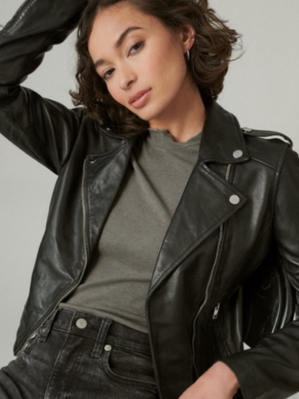 🎉HP🎉 Lucky Brand leather jacket size small NWT